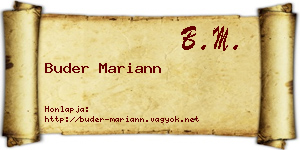Buder Mariann névjegykártya