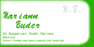 mariann buder business card